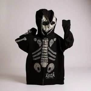 Kooza Kids Skeleton Zip-Up Hoodie - Black 6